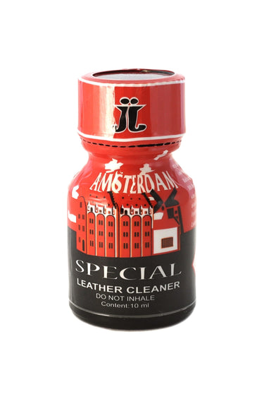 Amsterdam Special Leather Cleaner 25ml, designed for the upkeep of erotic leather items.